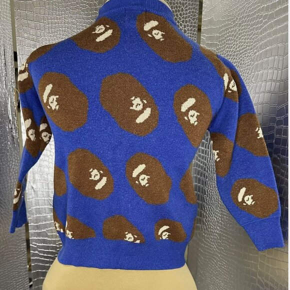 Bape Ape Head Blue Sweater Super Rare EU 120 Child Size Similar to 5T - Picture 4 of 6